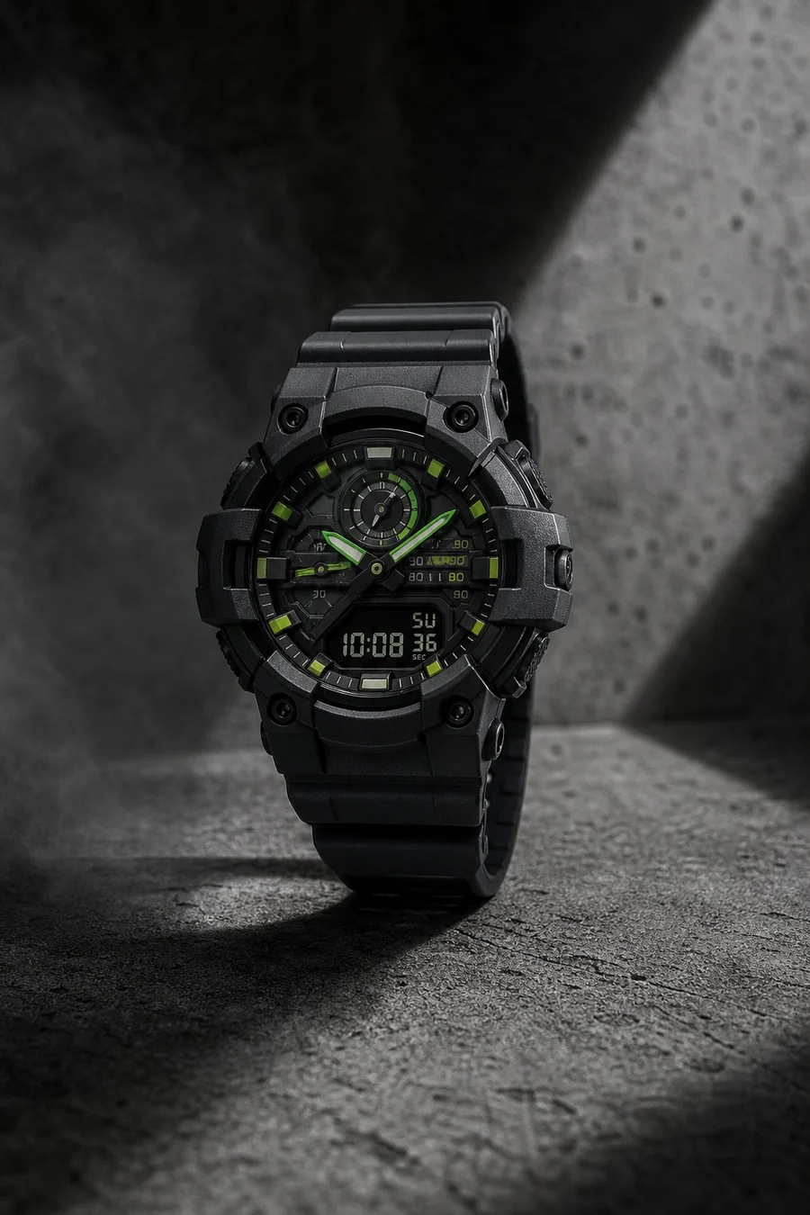 Reloj estilo G-SHOCK negro de alta resistencia